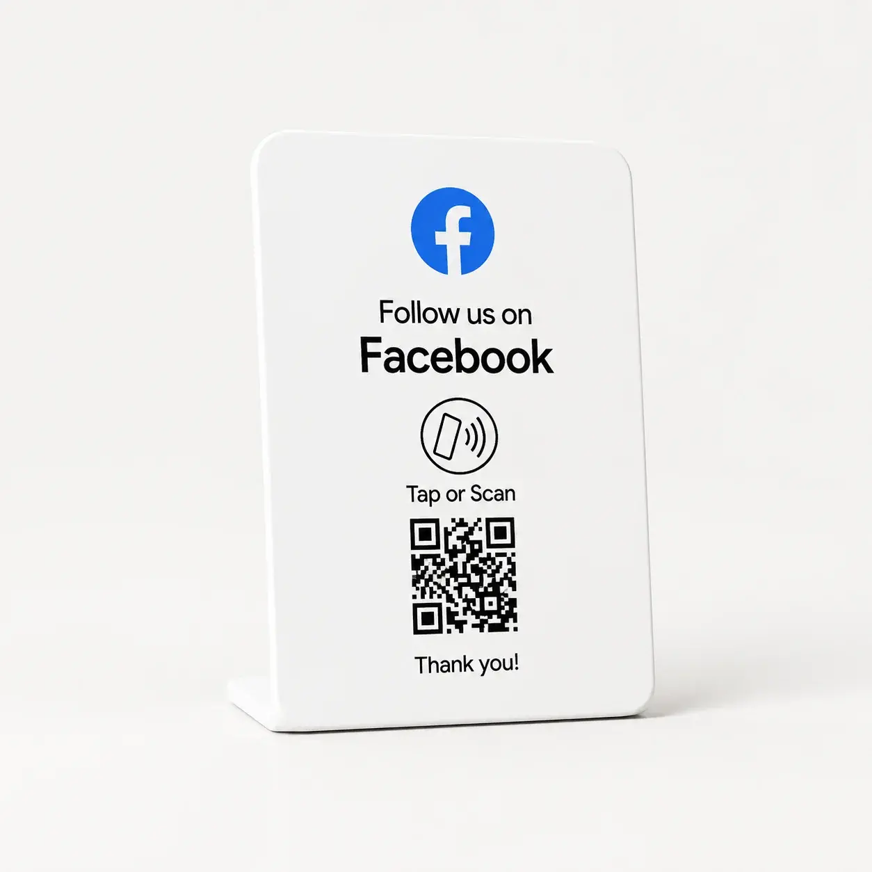 White Facebook Follow Stand