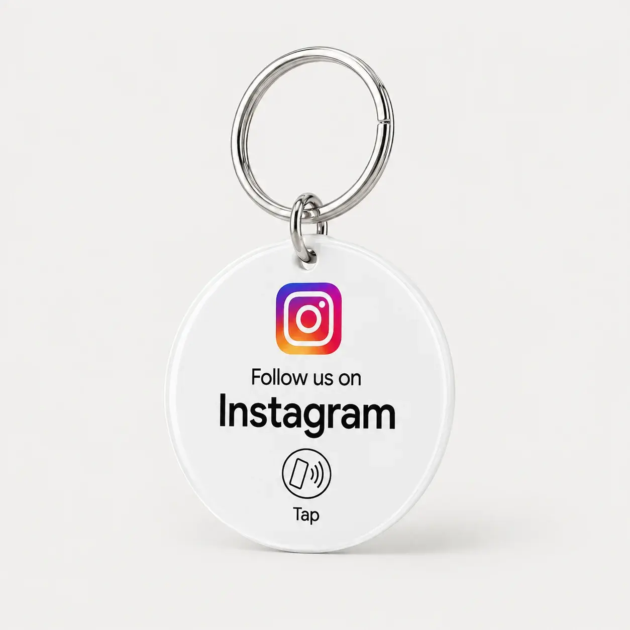 White Instagram Follow Keychain front