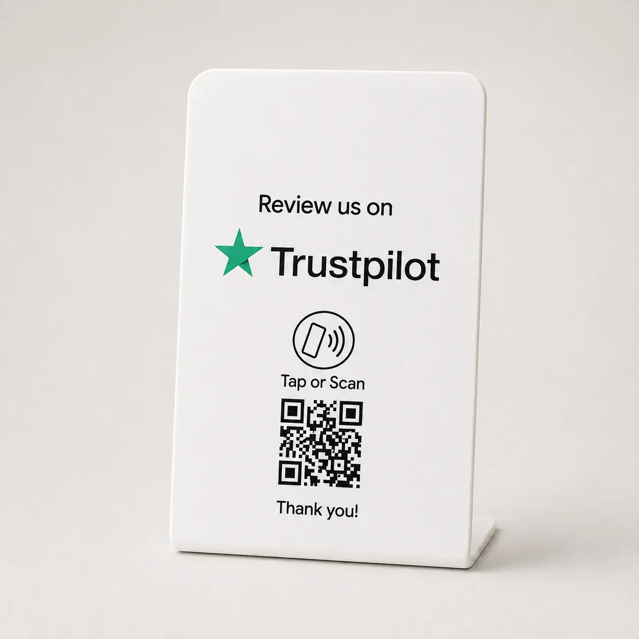 White Trustpilot Review Stand